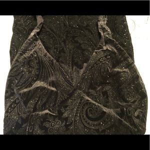 Black Velvet Paisley Full Length Gown Large